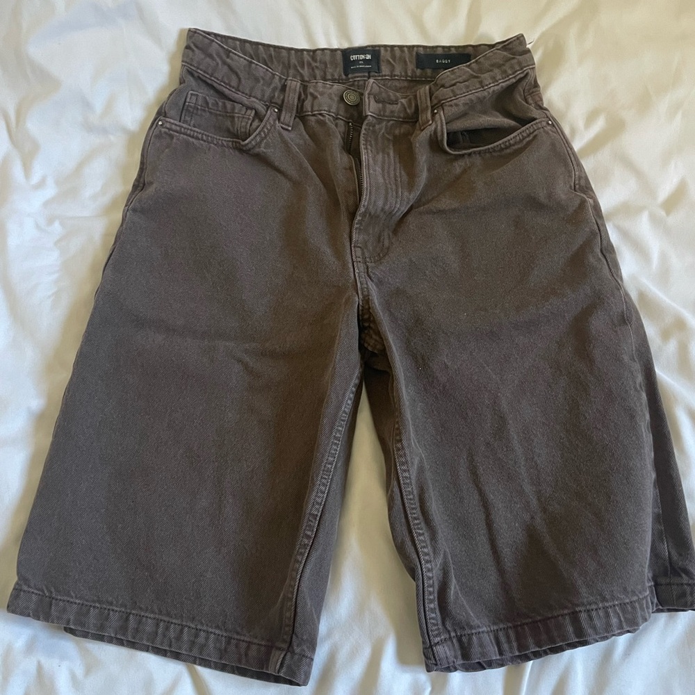 Cotton On Men's Brown Denim Shorts